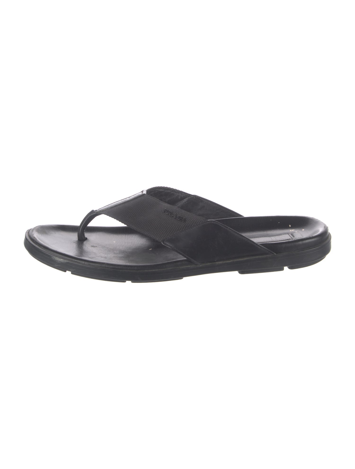 Prada Signature Logo Flip Flops