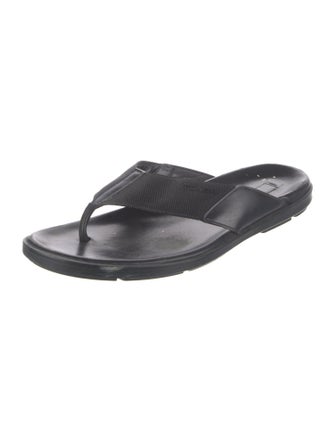Prada Signature Logo Flip Flops