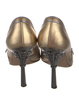 Prada Leather Colorblock Pattern Pumps