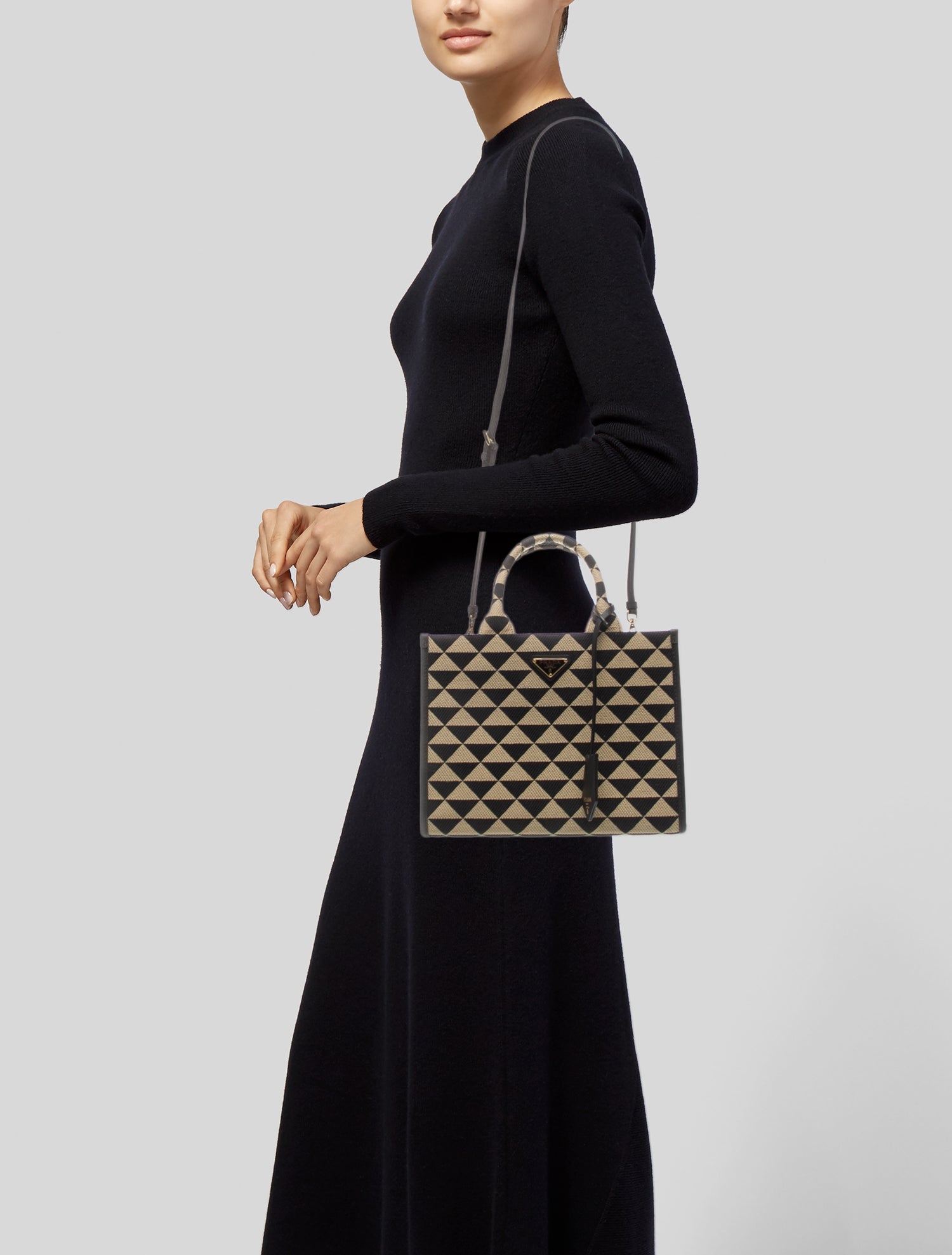 Prada Enameled Metal Triangle Symbole Small