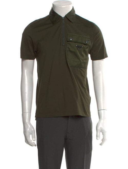Prada 2019 Enameled Metal Triangle Polo Shirt