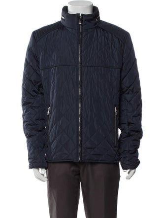 Prada 2019 Enameled Metal Triangle Puffer Coat