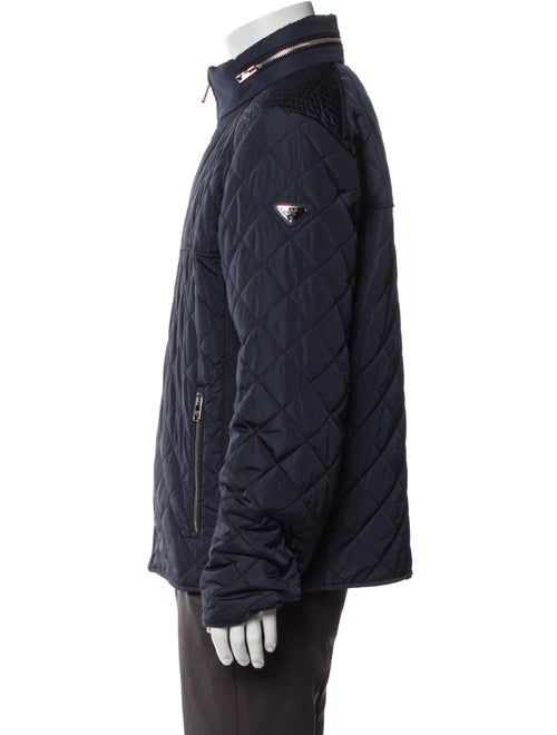 Prada 2019 Enameled Metal Triangle Puffer Coat