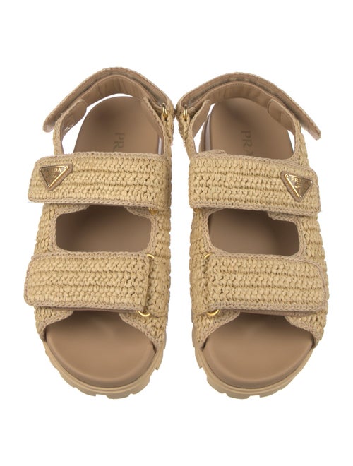 Prada Straw Slingback Sandals