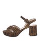 Prada Suede Animal Print Slingback Sandals