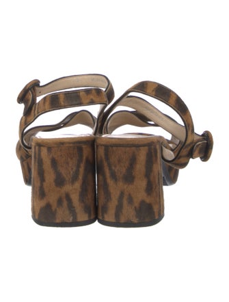 Prada Suede Animal Print Slingback Sandals