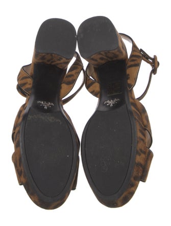 Prada Suede Animal Print Slingback Sandals