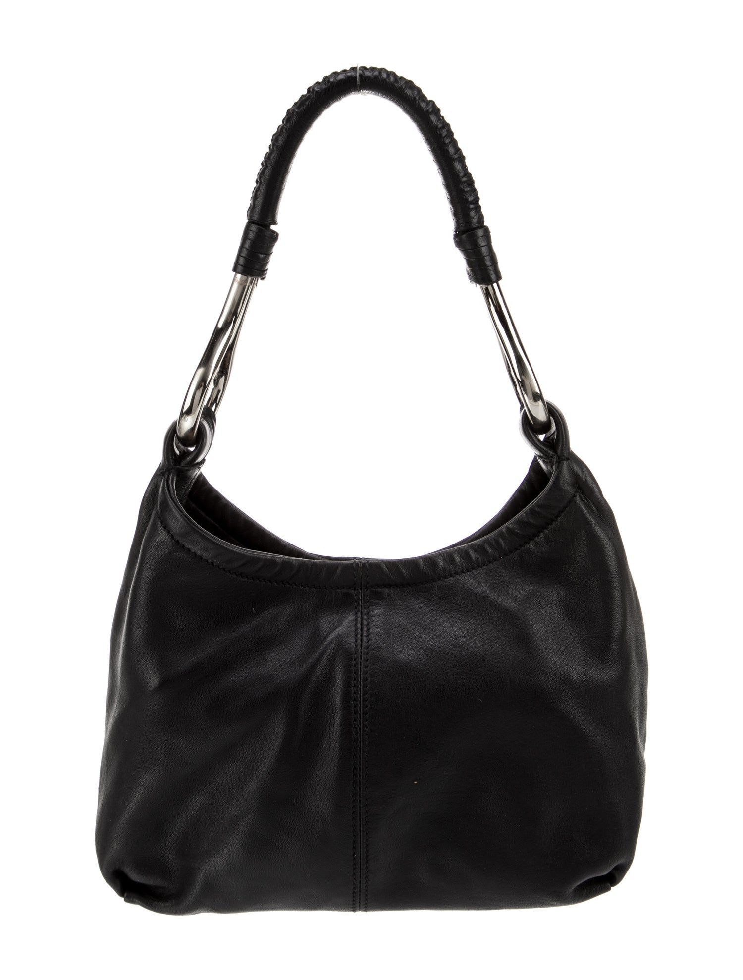 Prada Enameled Metal Triangle Hobo