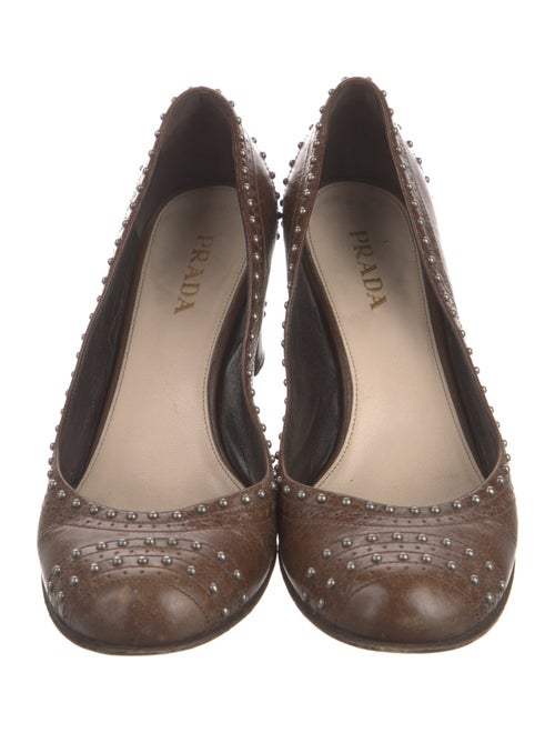 Prada Leather Studded Accents Pumps