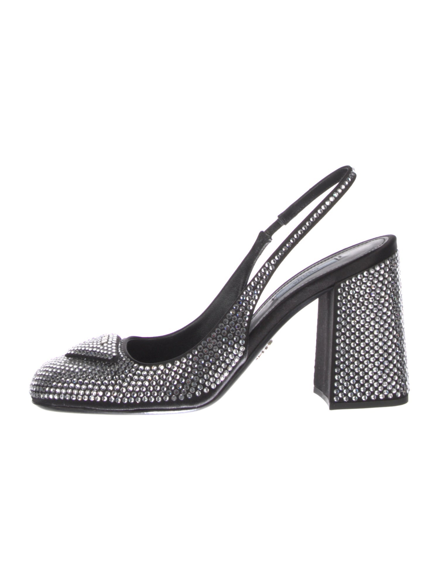 Prada Crystal Crystal Embellishments Slingback Pumps
