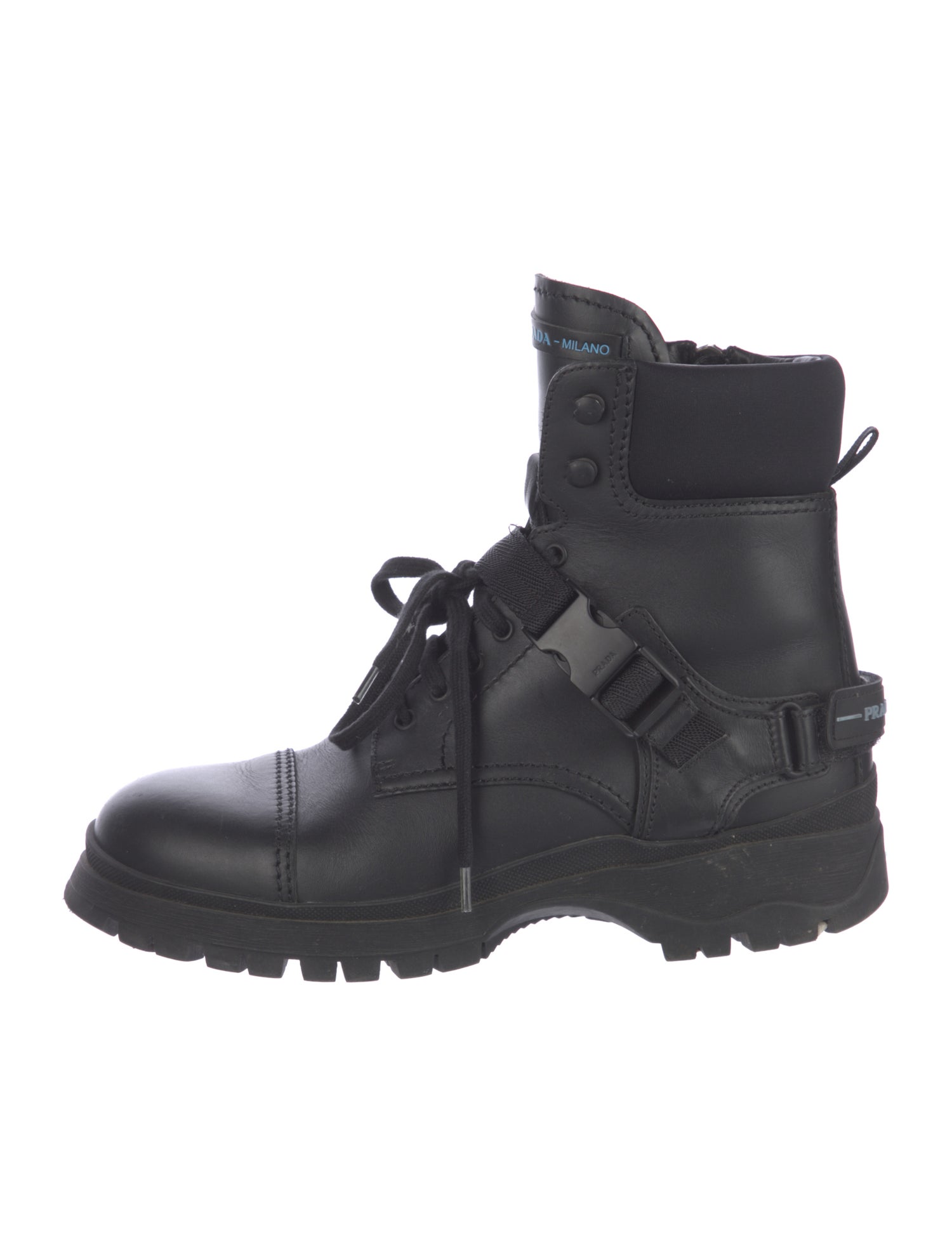 Prada Leather Combat Boots