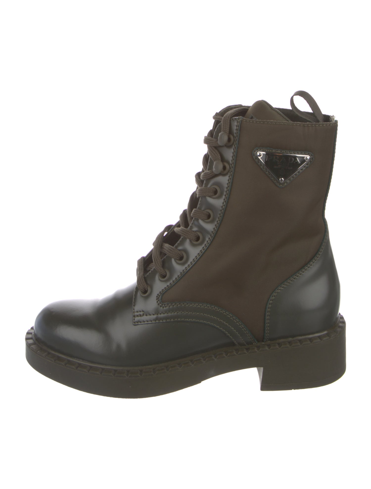 Prada Leather Combat Boots