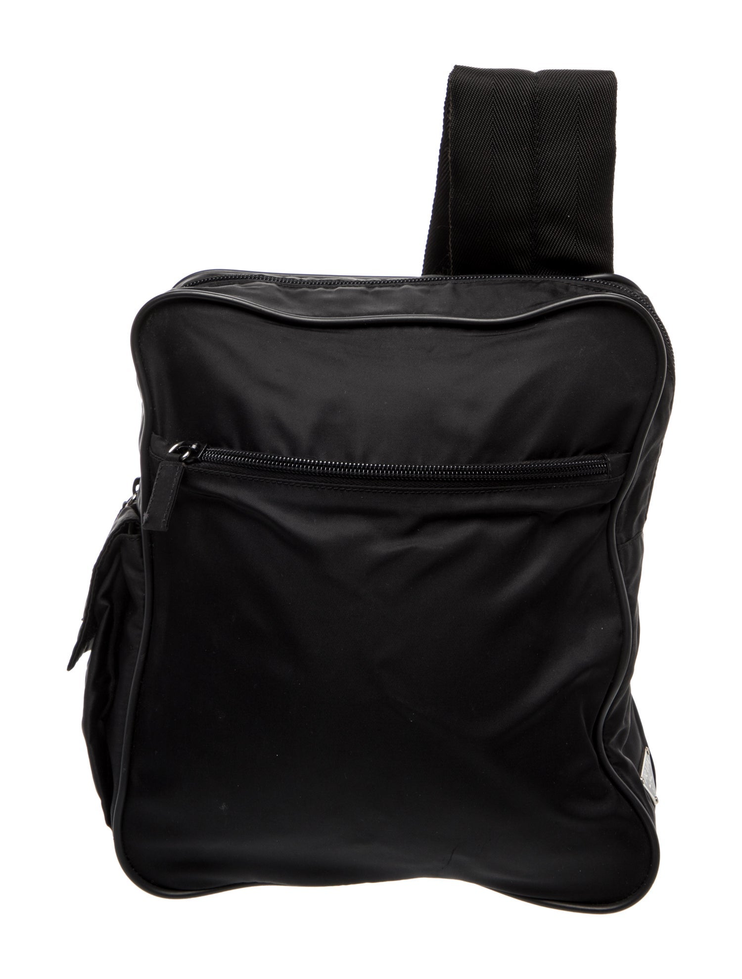 Prada Enameled Metal Triangle Crossbody Bag