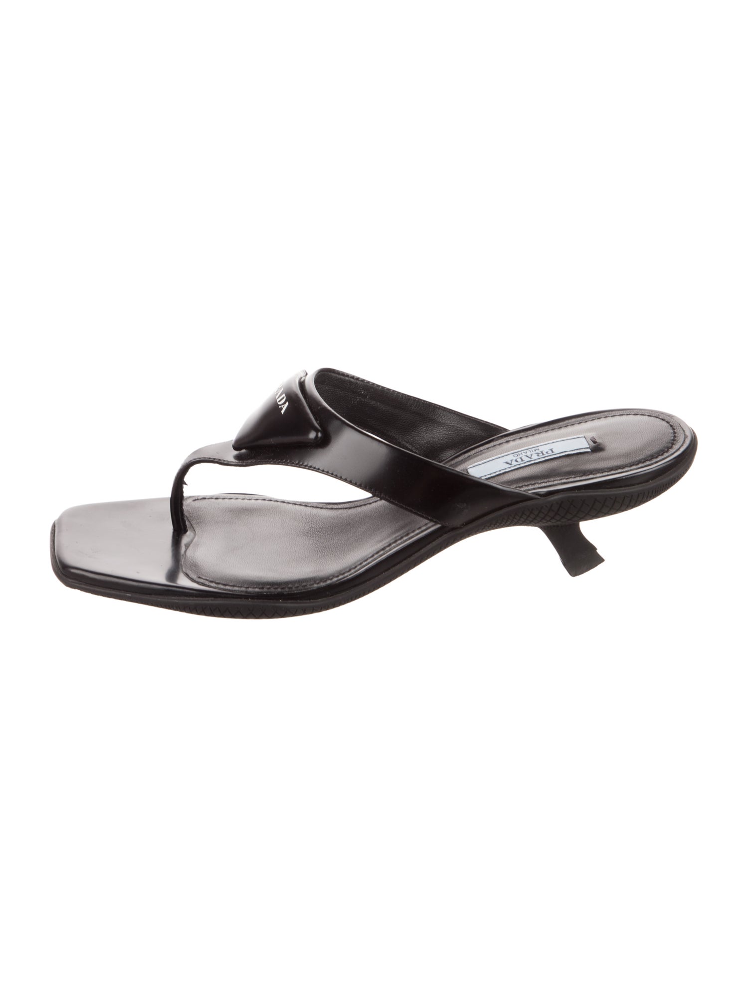 Prada Leather T-Strap Sandals