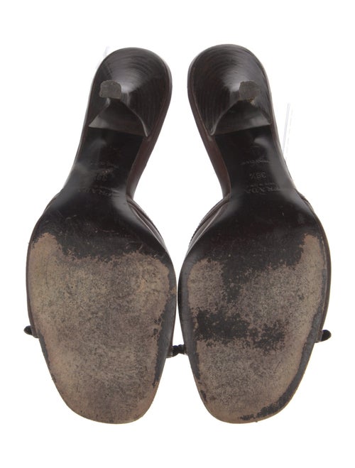 Prada Leather Studded Accents Slides