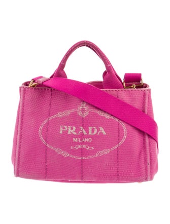 Prada Enameled Metal Triangle Canapa Small