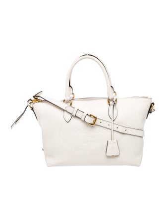 Prada Enameled Metal Triangle Top Handle Bag