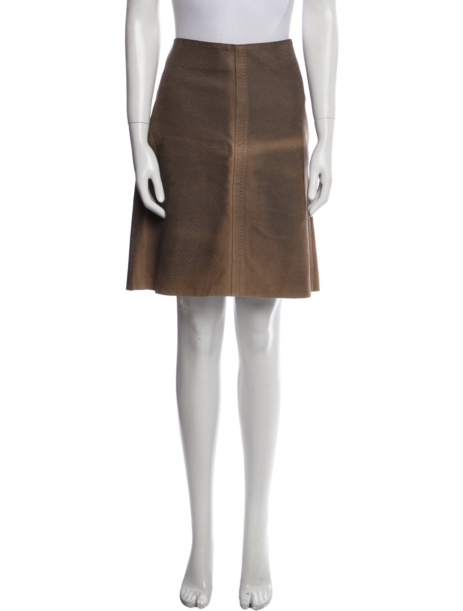 Prada Leather Knee-Length Skirt