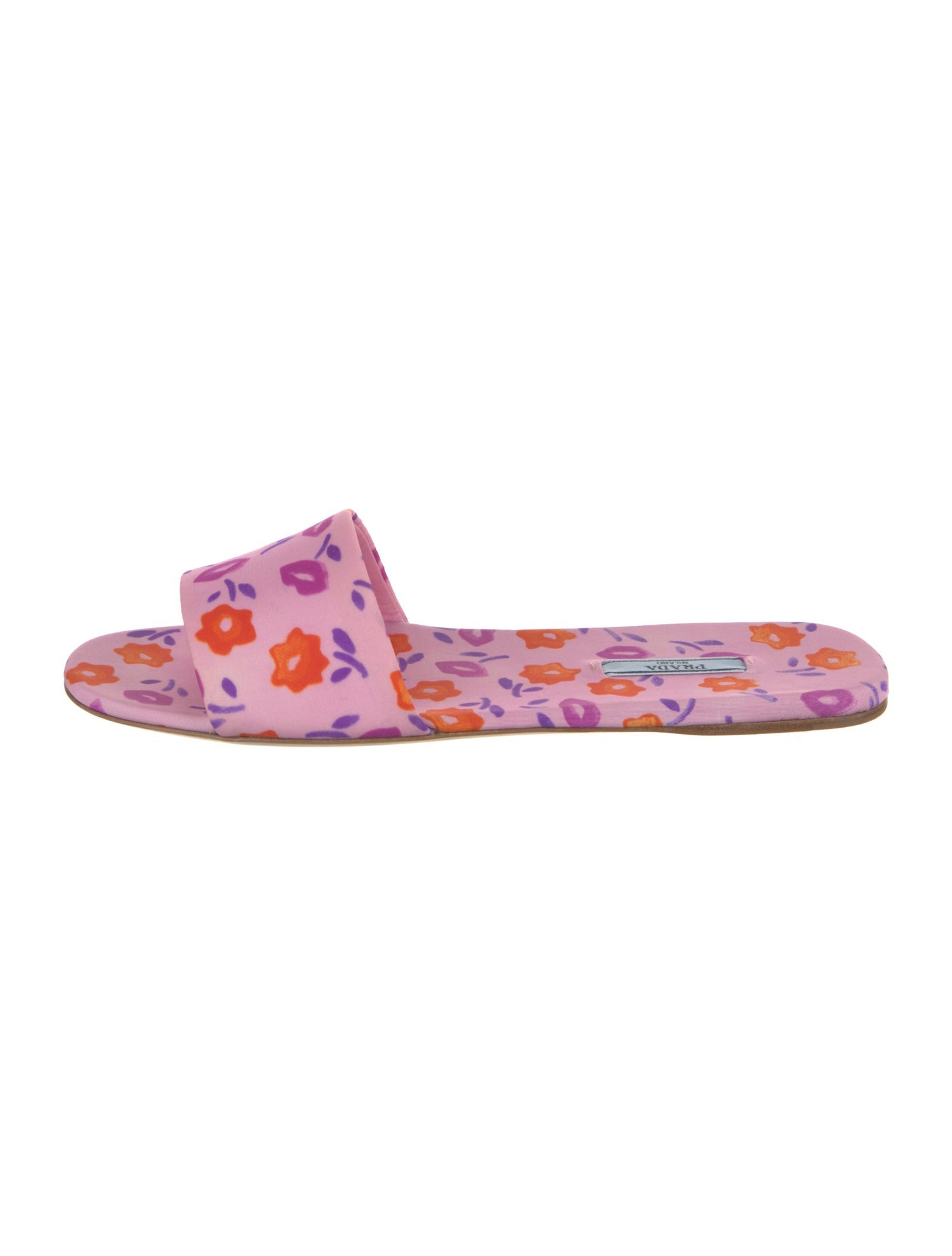 Prada Canvas Floral Print Slides
