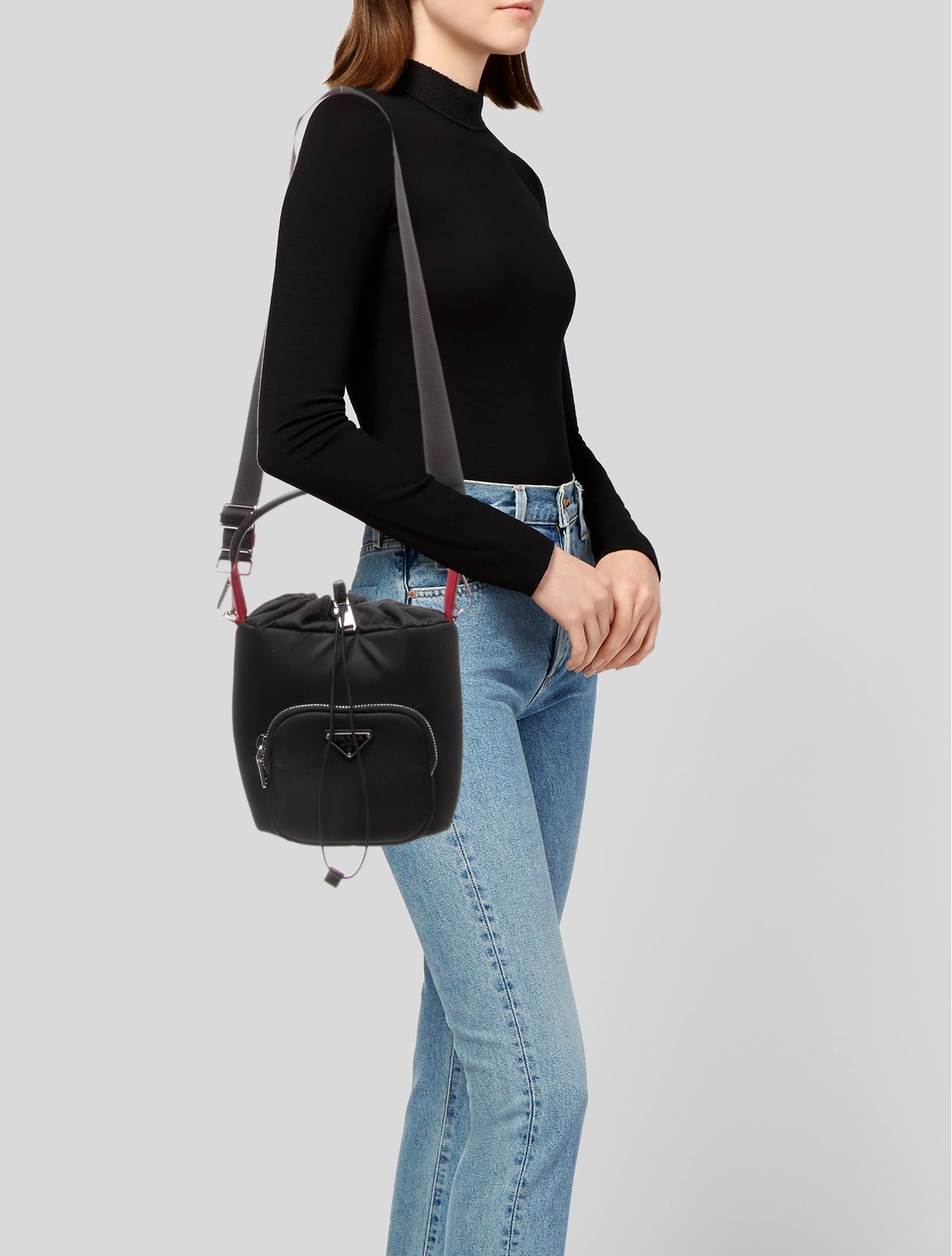 Prada Enameled Metal Triangle Cargo Pocket