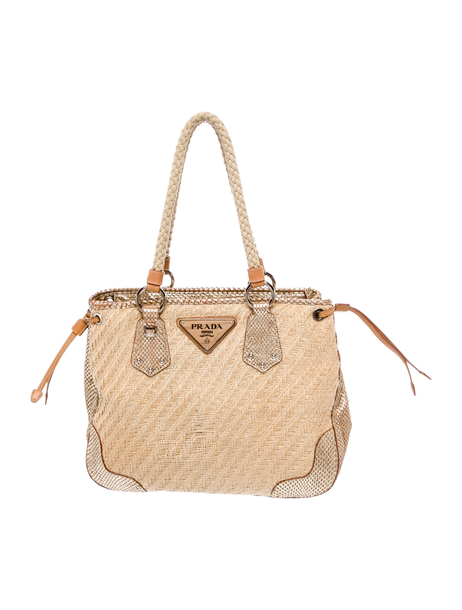 Prada Raffia Grass Shoulder Bag