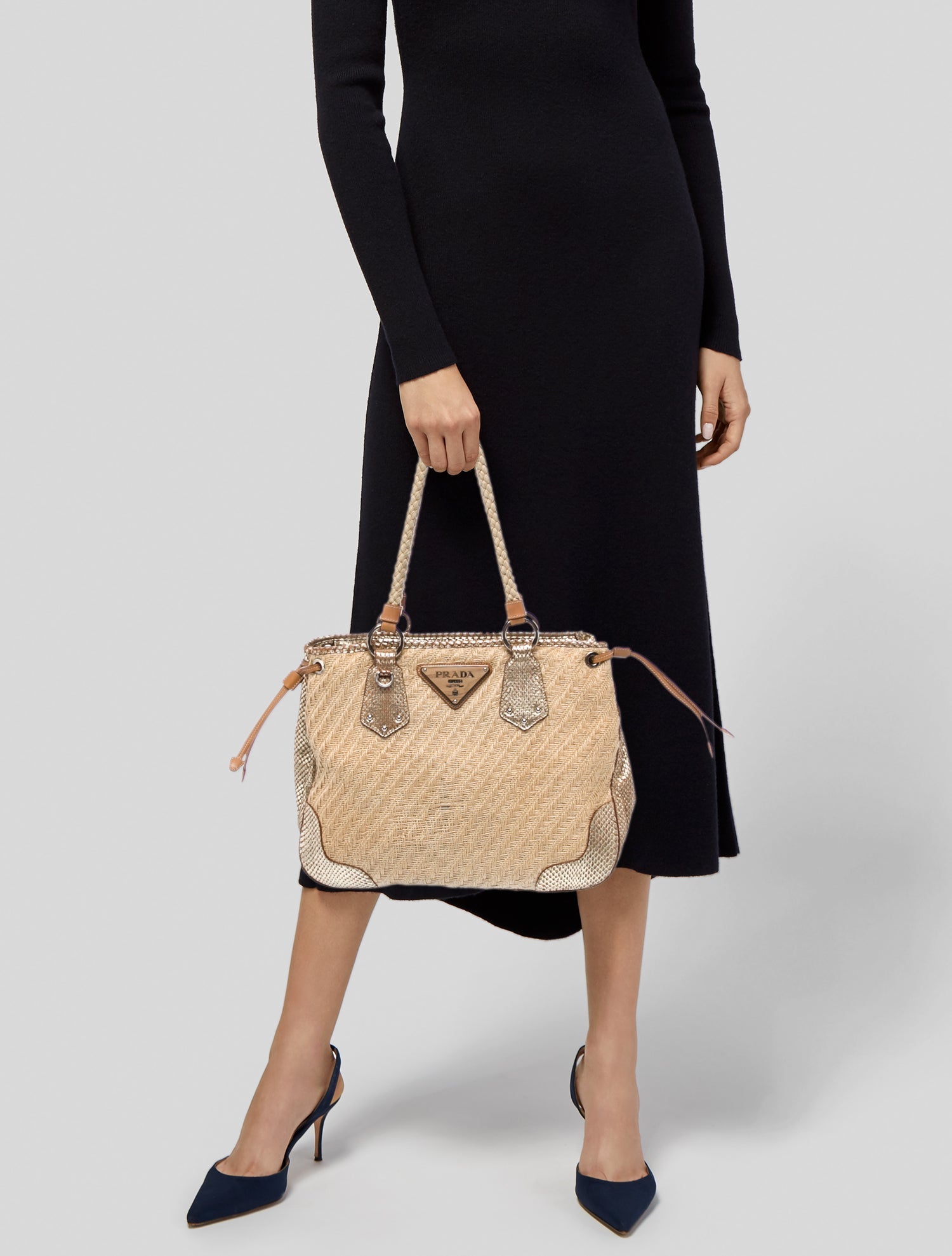 Prada Raffia Grass Shoulder Bag