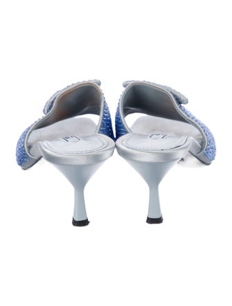 Prada Satin Crystal Embellishments Slides