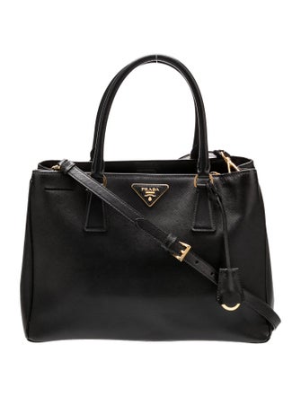Prada Enameled Metal Triangle Galleria Tote