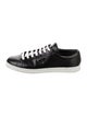 Prada Enameled Metal Triangle Leather Sneakers