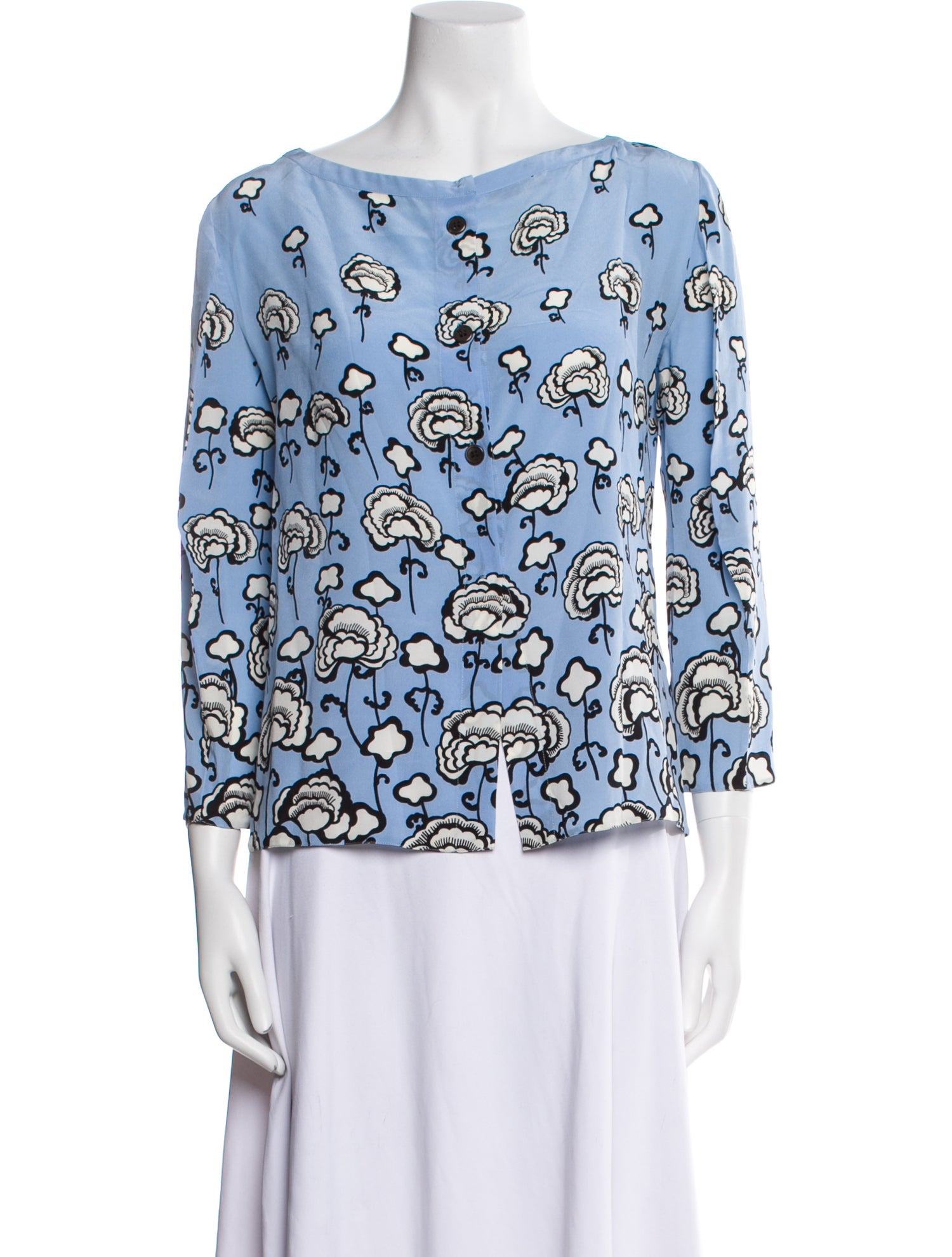 Prada 2010's Floral Print Blouse