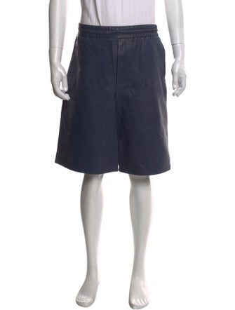 Prada Enameled Metal Triangle Jogger Shorts