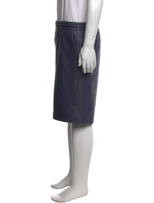 Prada Enameled Metal Triangle Jogger Shorts