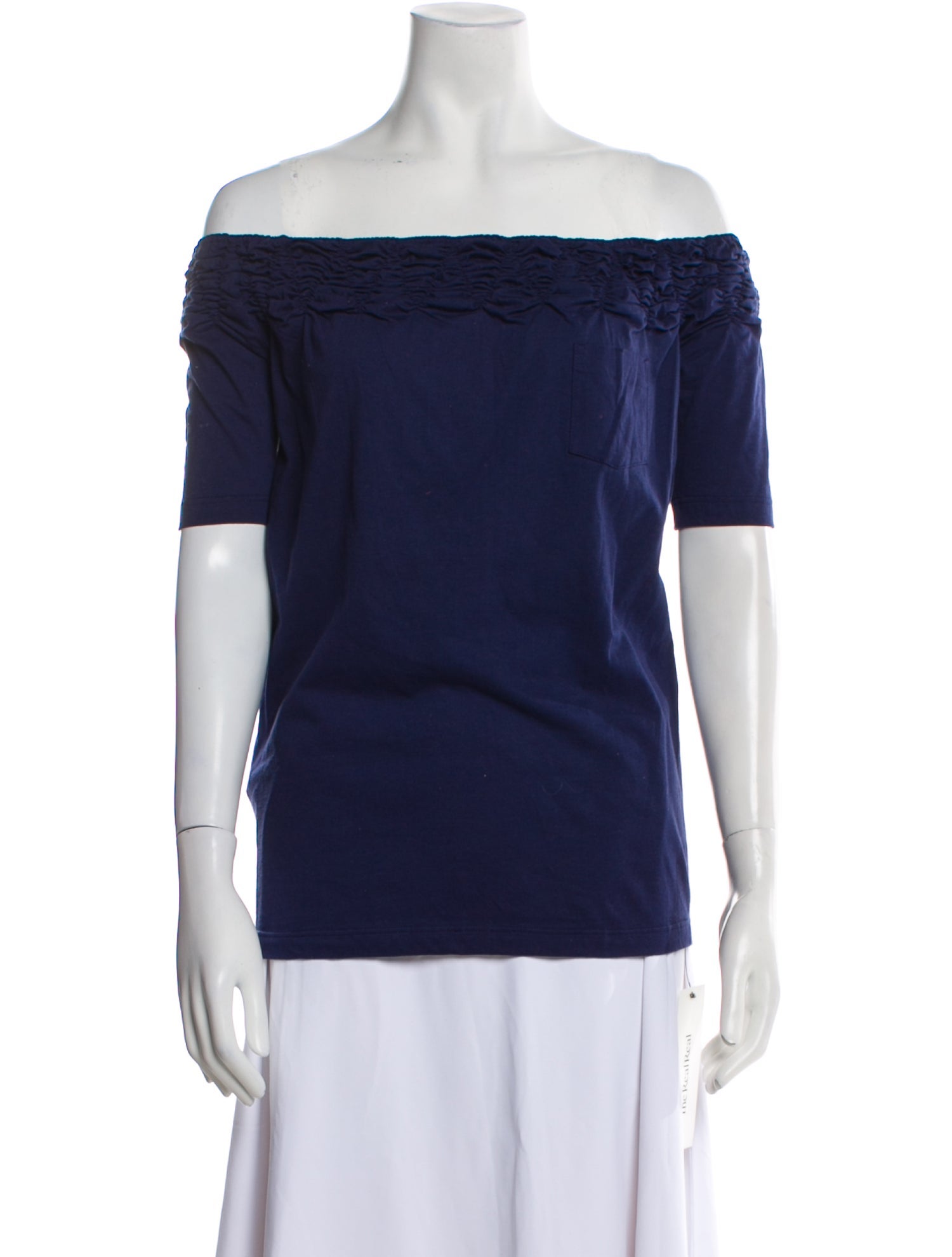 Prada Off-The-Shoulder Short Sleeve Top