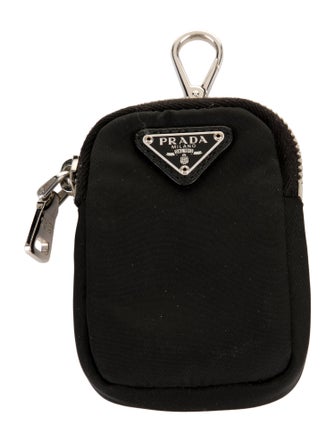 Prada black keychain coin pouch
