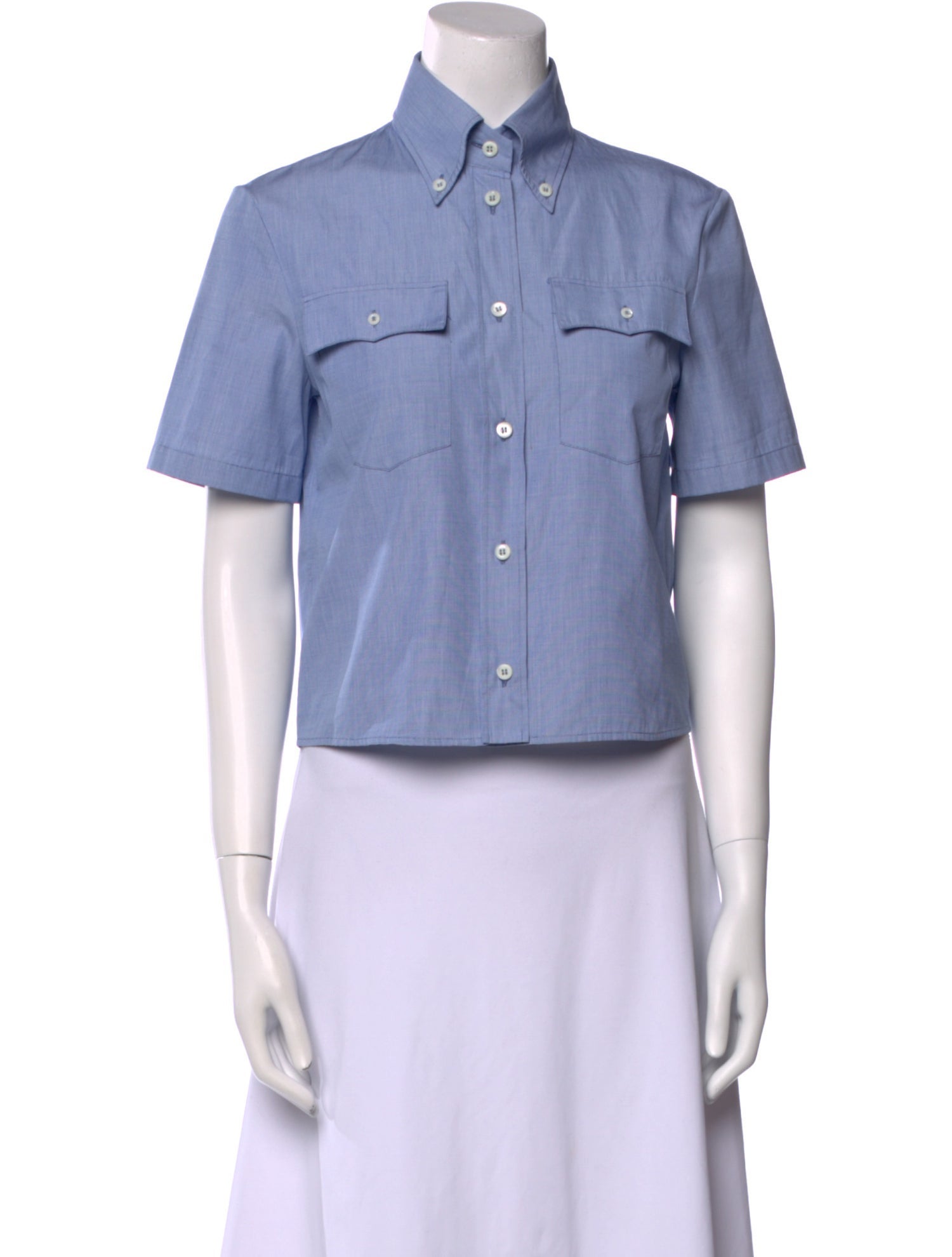 Prada 2024 Short Sleeve Button-Up Top