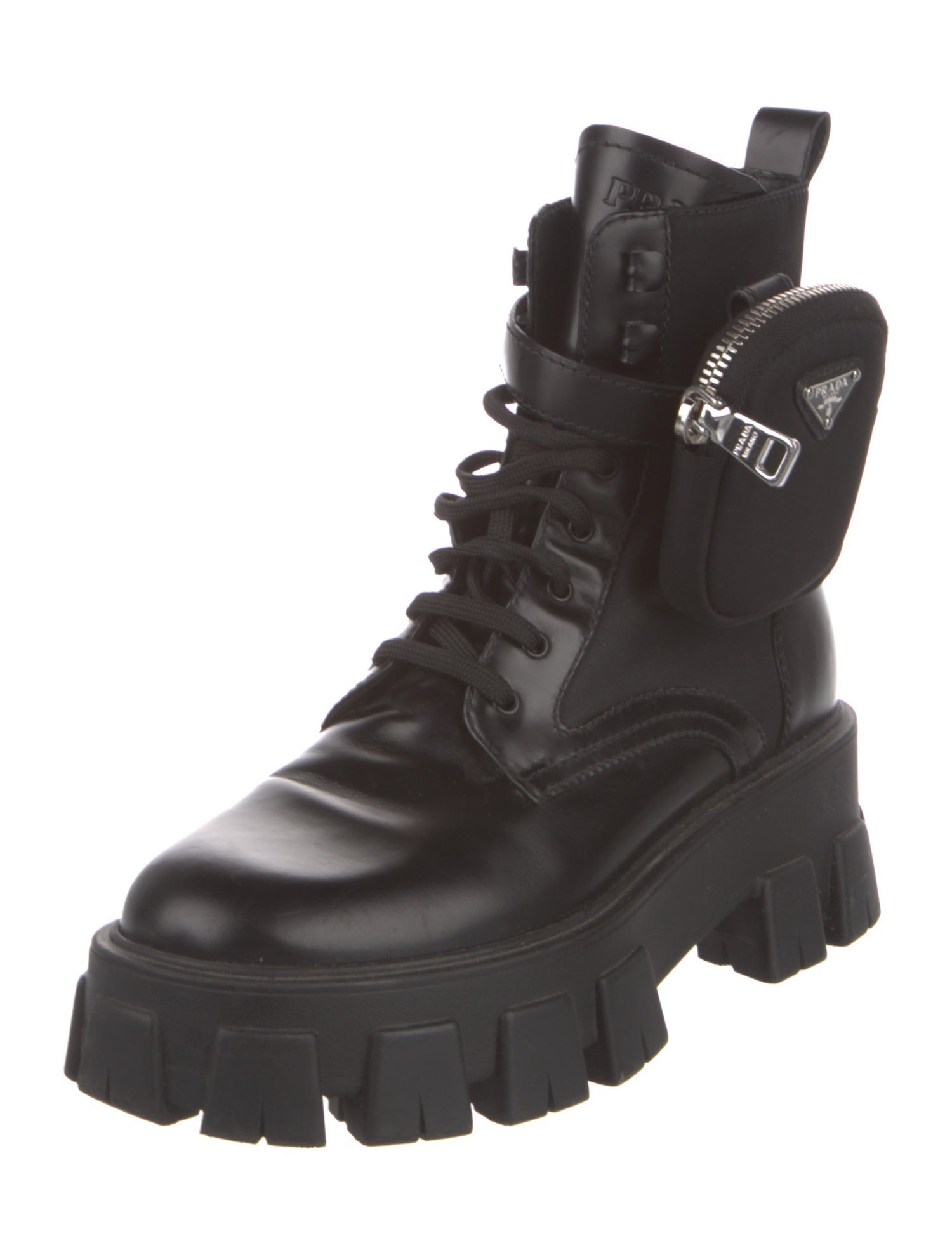 Prada Leather Combat Boots