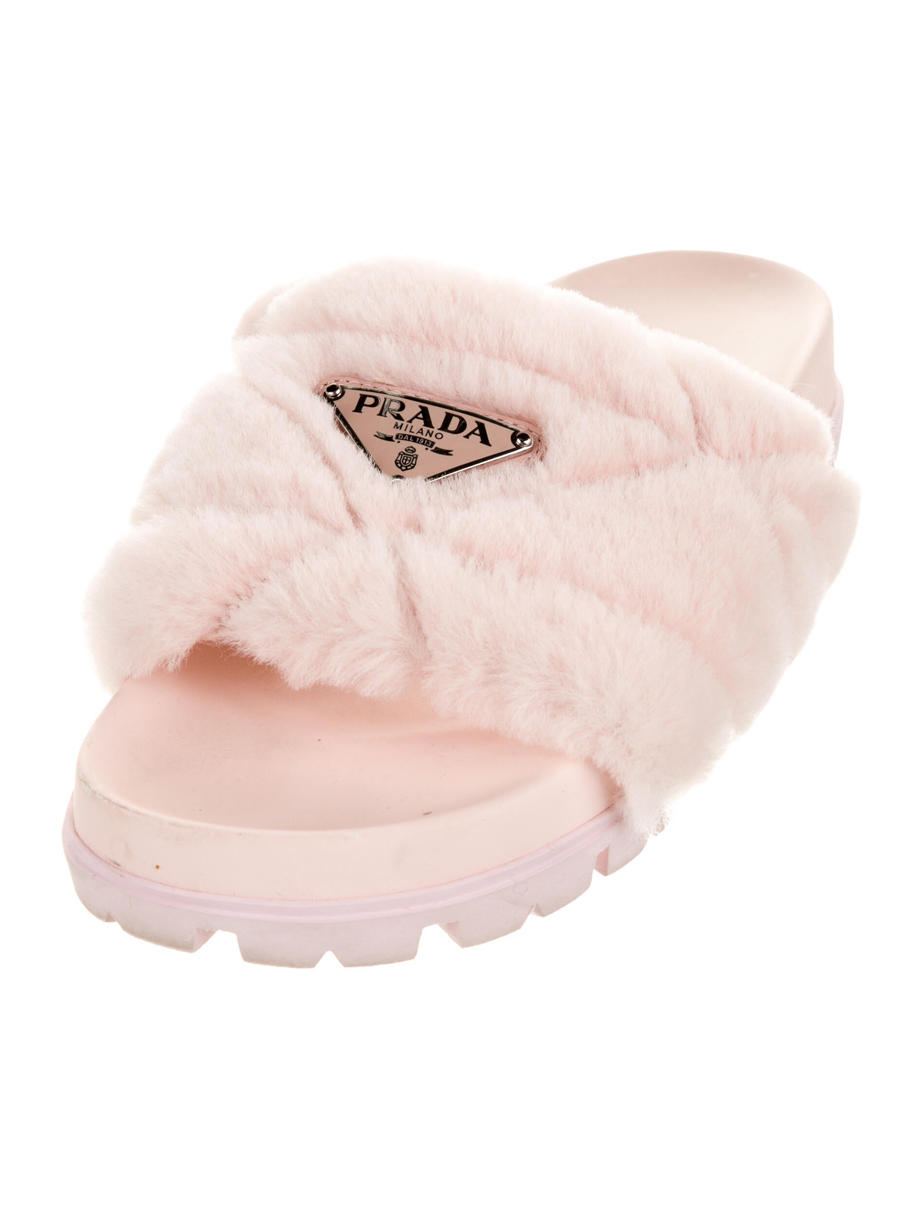 Prada Shearling Slides