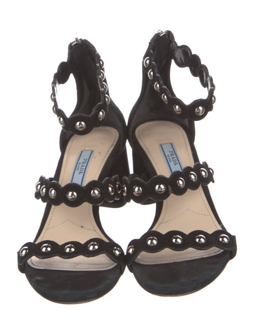 Prada Suede Studded Accents Sandals