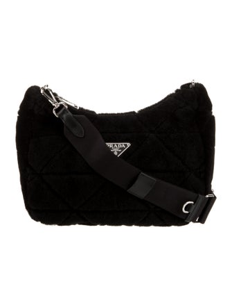 Prada Enameled Metal Triangle Messenger Bag