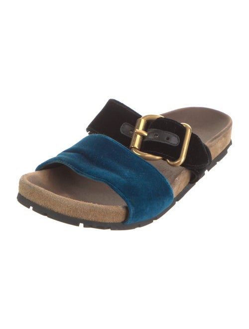 Prada Velvet Colorblock Pattern Slides
