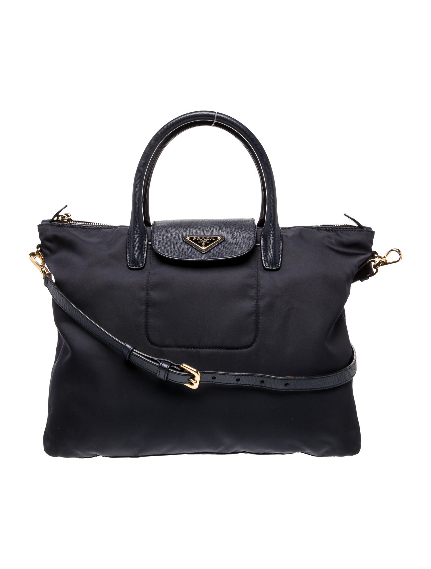 Prada Saffiano Leather Tessuto Nylon Saffiano Tote
