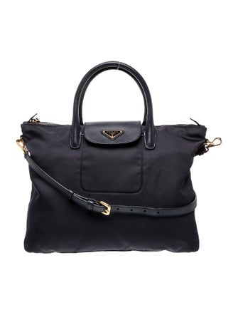Prada Saffiano Leather Tessuto Nylon Saffiano Tote