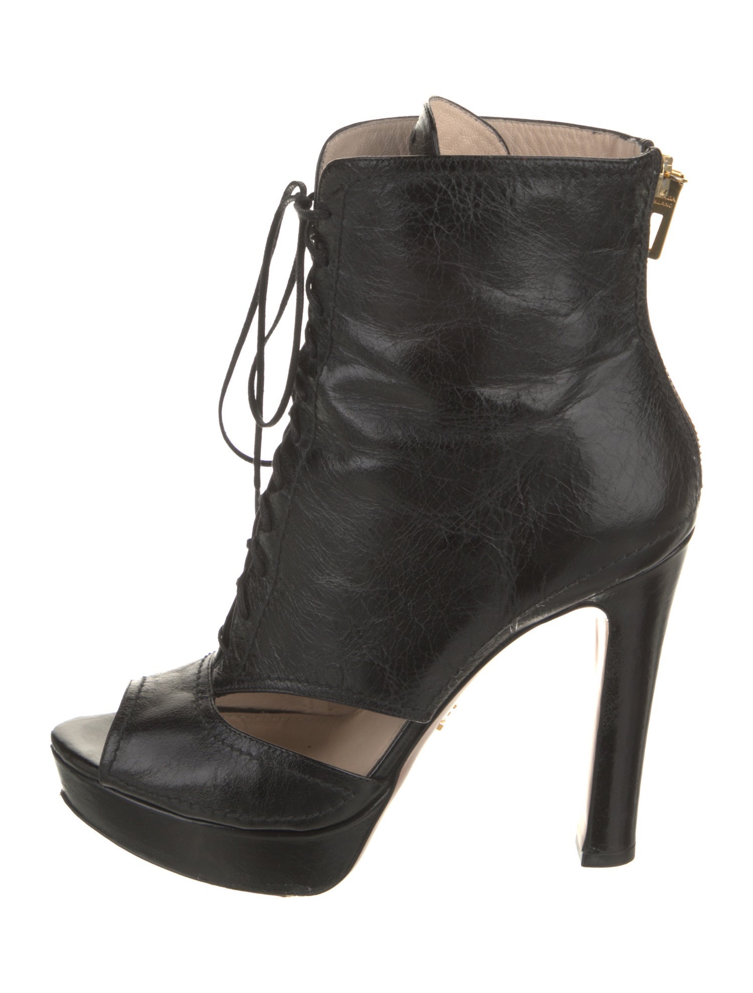 Prada Leather Lace-Up Boots