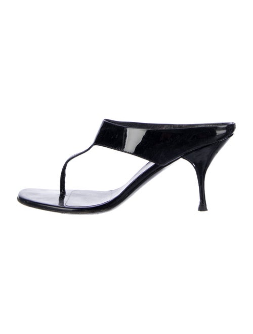 Prada Patent Leather T-Strap Sandals