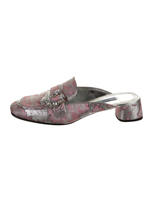 Prada Printed Crystal Embellishments Mules