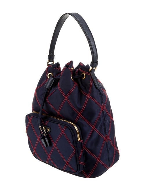 Prada Enameled Metal Triangle Re-Nylon Duet Bag