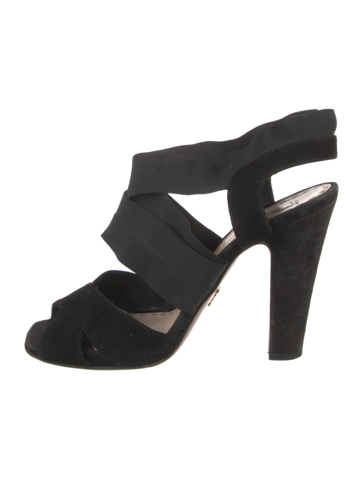 Prada Suede Leather Trim Embellishment Slingback Pumps