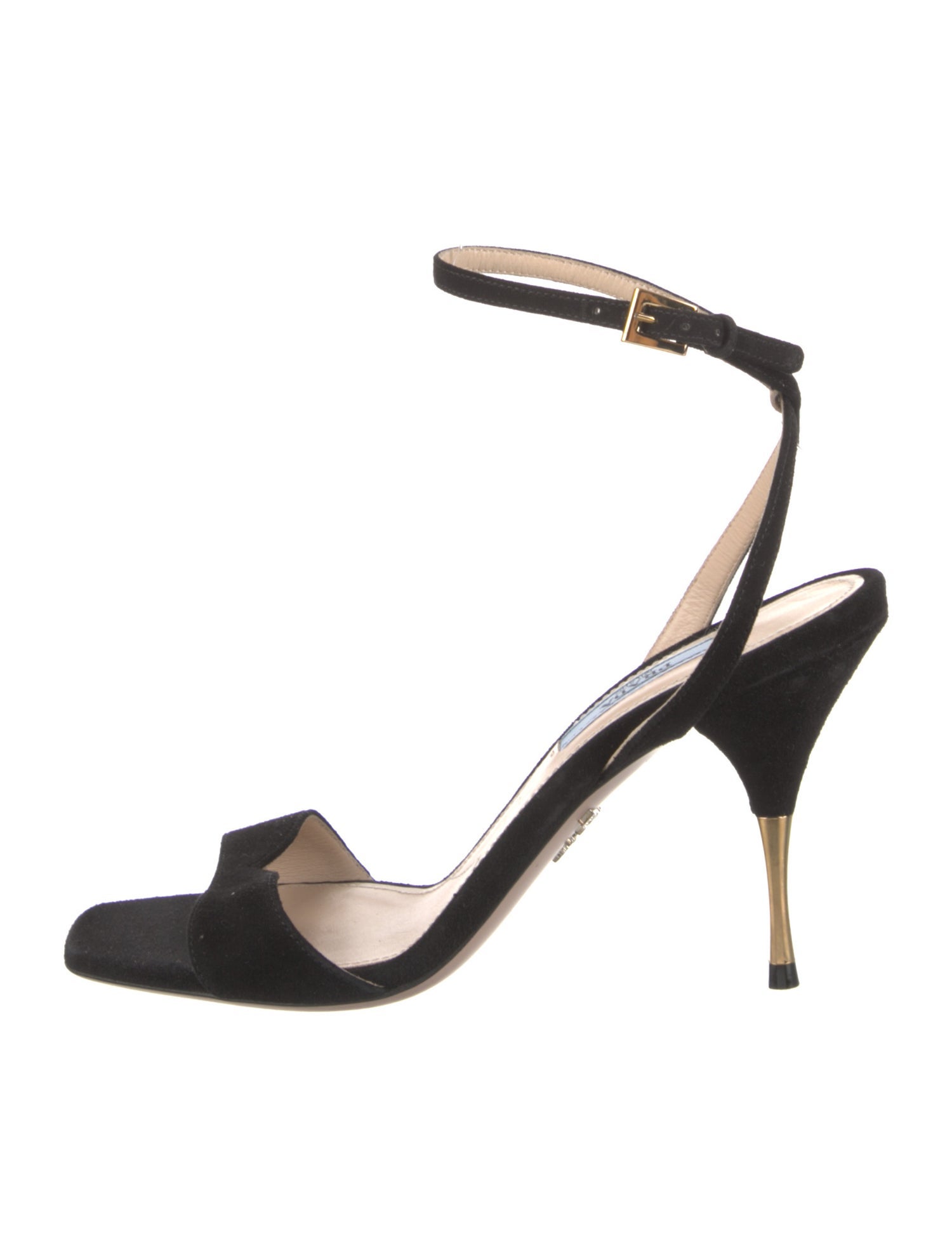Prada Suede Leather Trim Embellishment Sandals