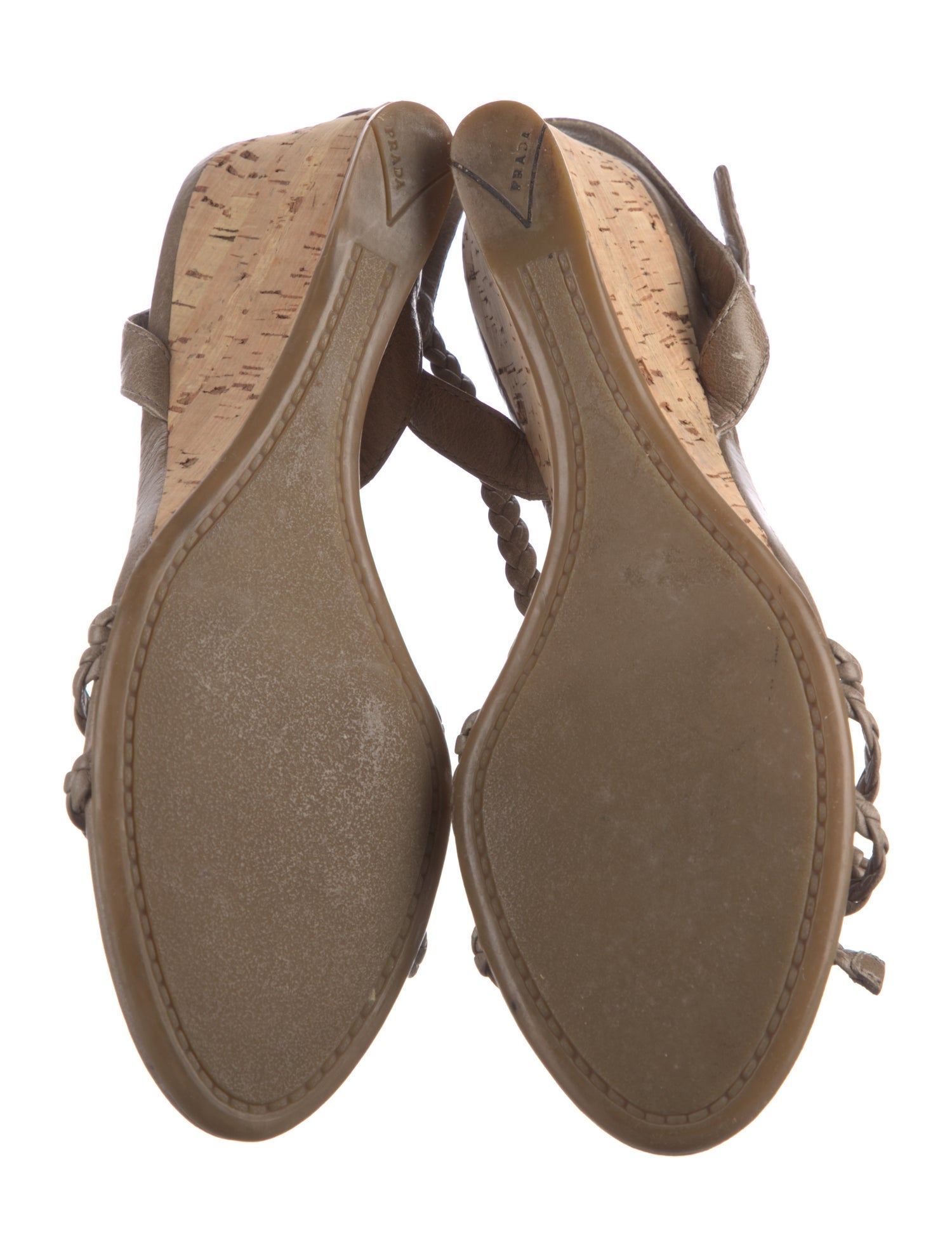 Prada Leather Bow Accents Slingback Sandals