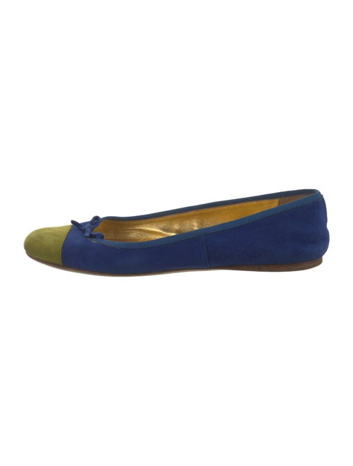 Prada Suede Bow Accents Ballet Flats
